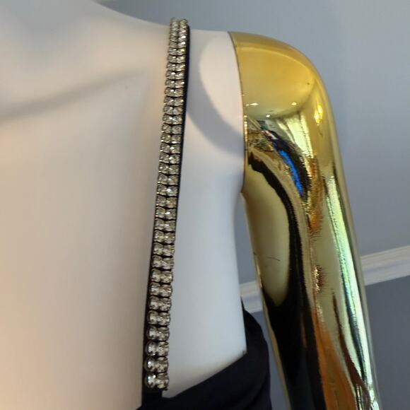 Y2K Betsy & Adam Ombre Bubble Hem Dress Rhinestone Straps Size 4 - Picture 4 of 7